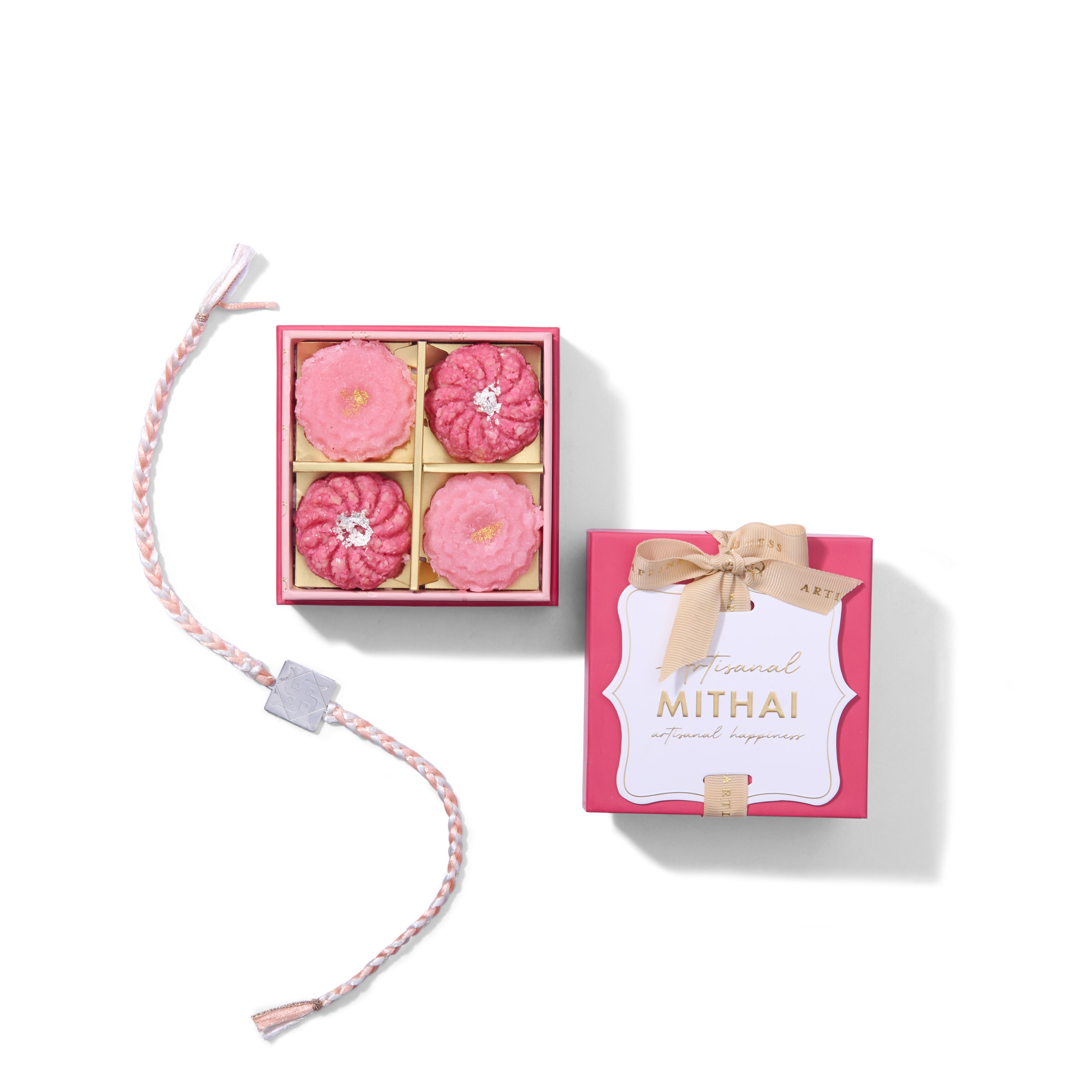 Petite 4pc Pink Florals with Rakhi
