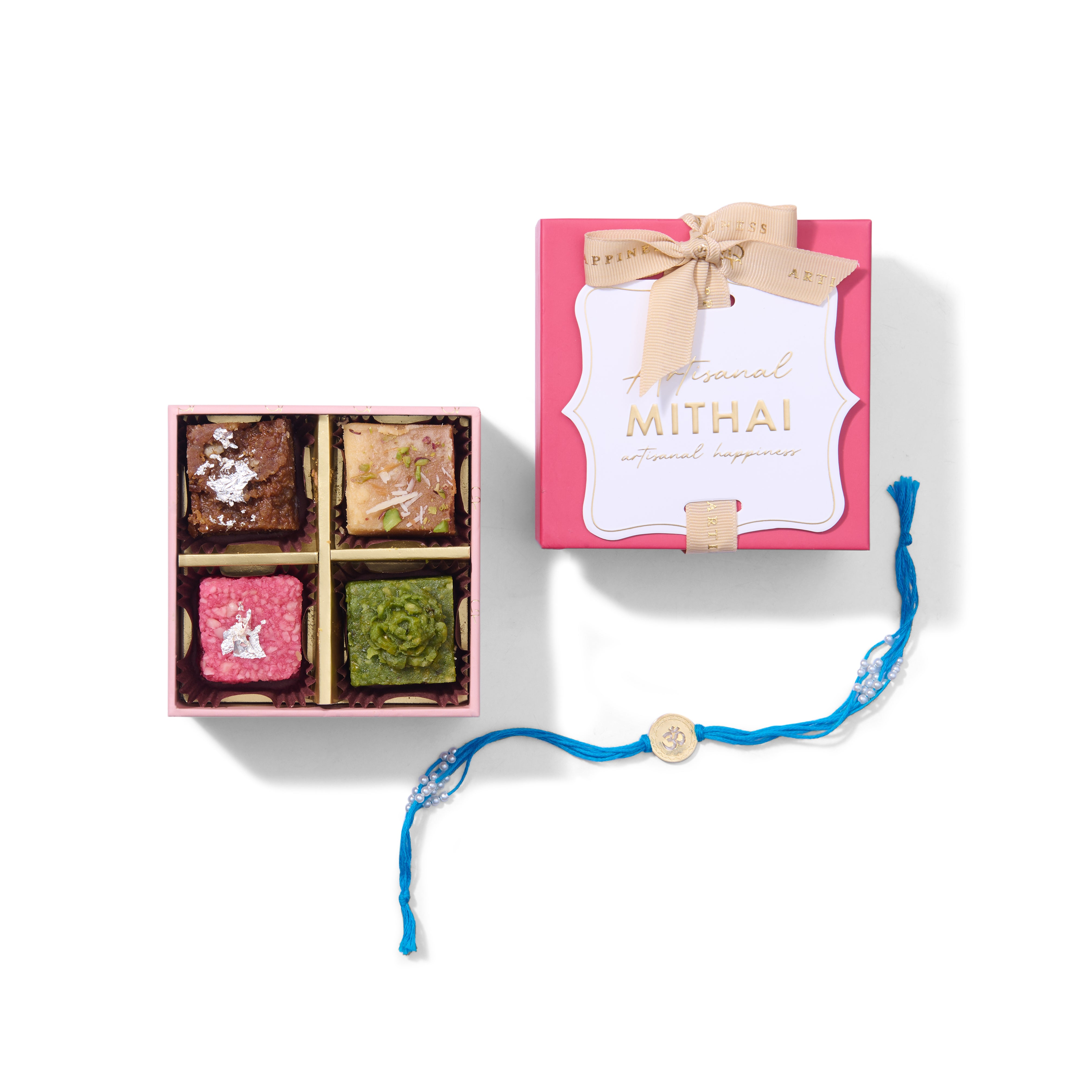 Petite 4pc Assorted Mithais with Rakhi - Ashay's Pick