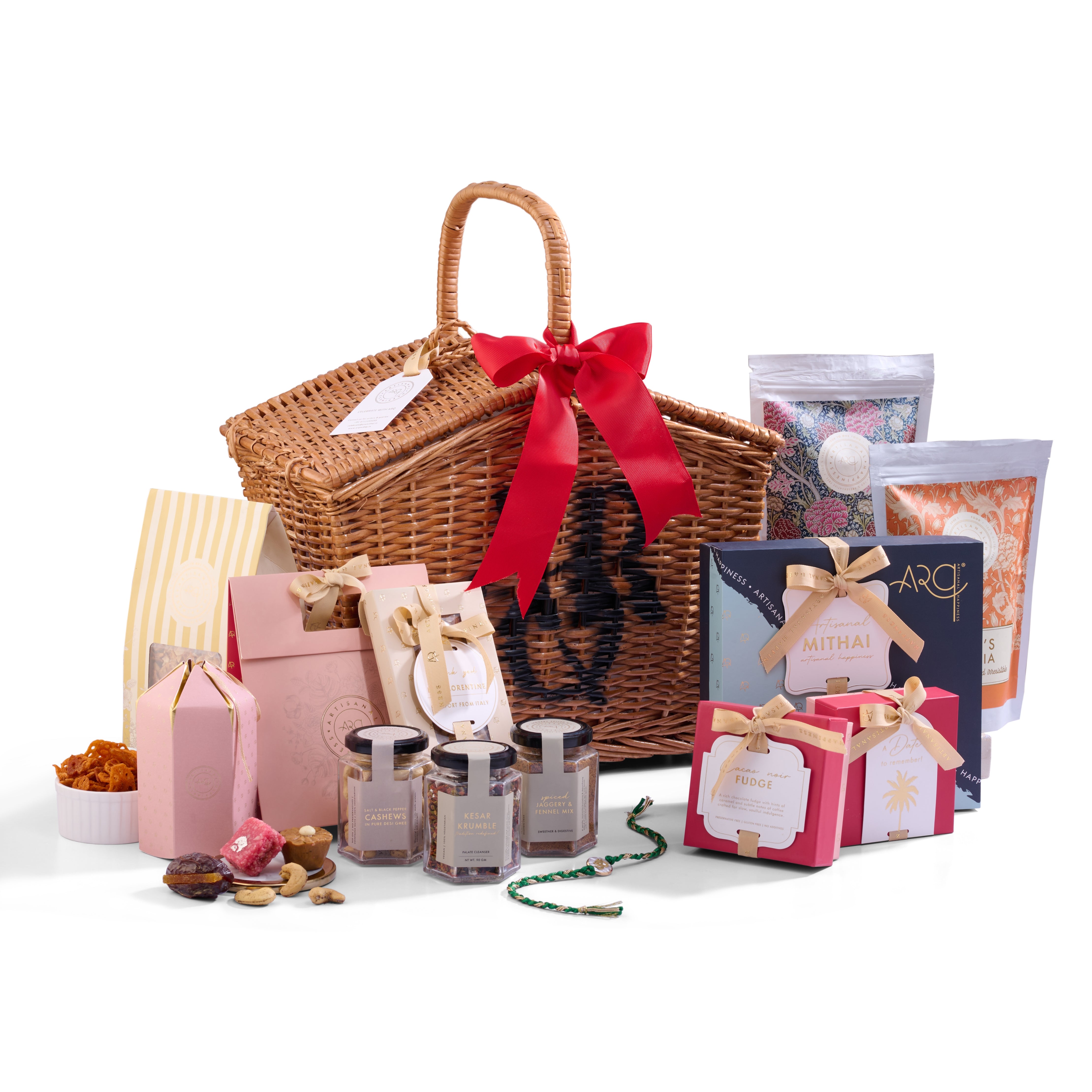 Large Wicker Basket with Rakhi