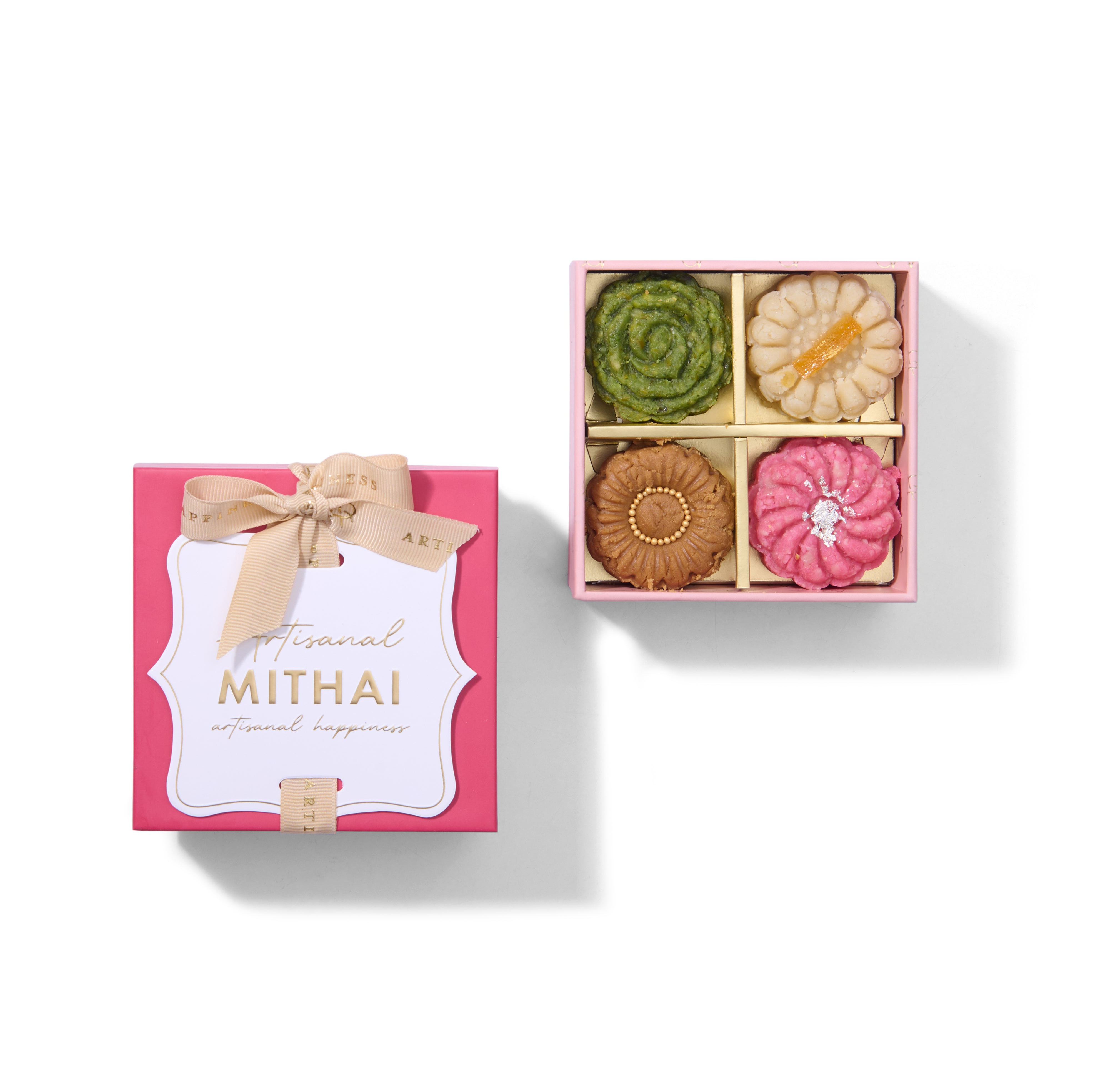 Petite 4pc Assorted Floral Mithais
