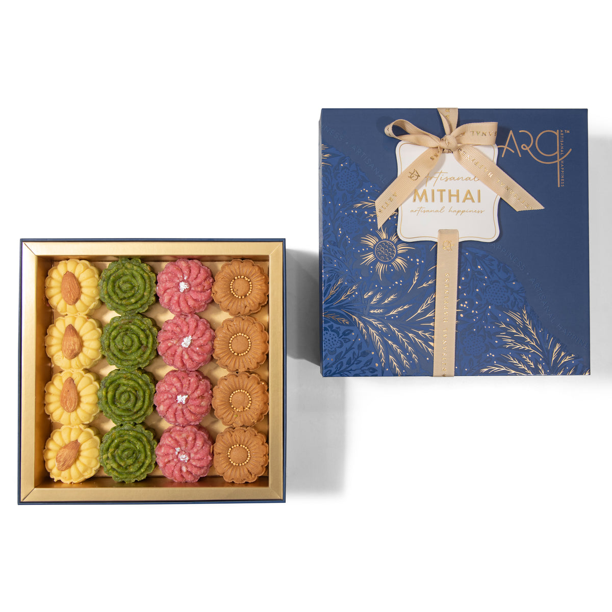 Sweet 16pc Assorted Floral Mithais