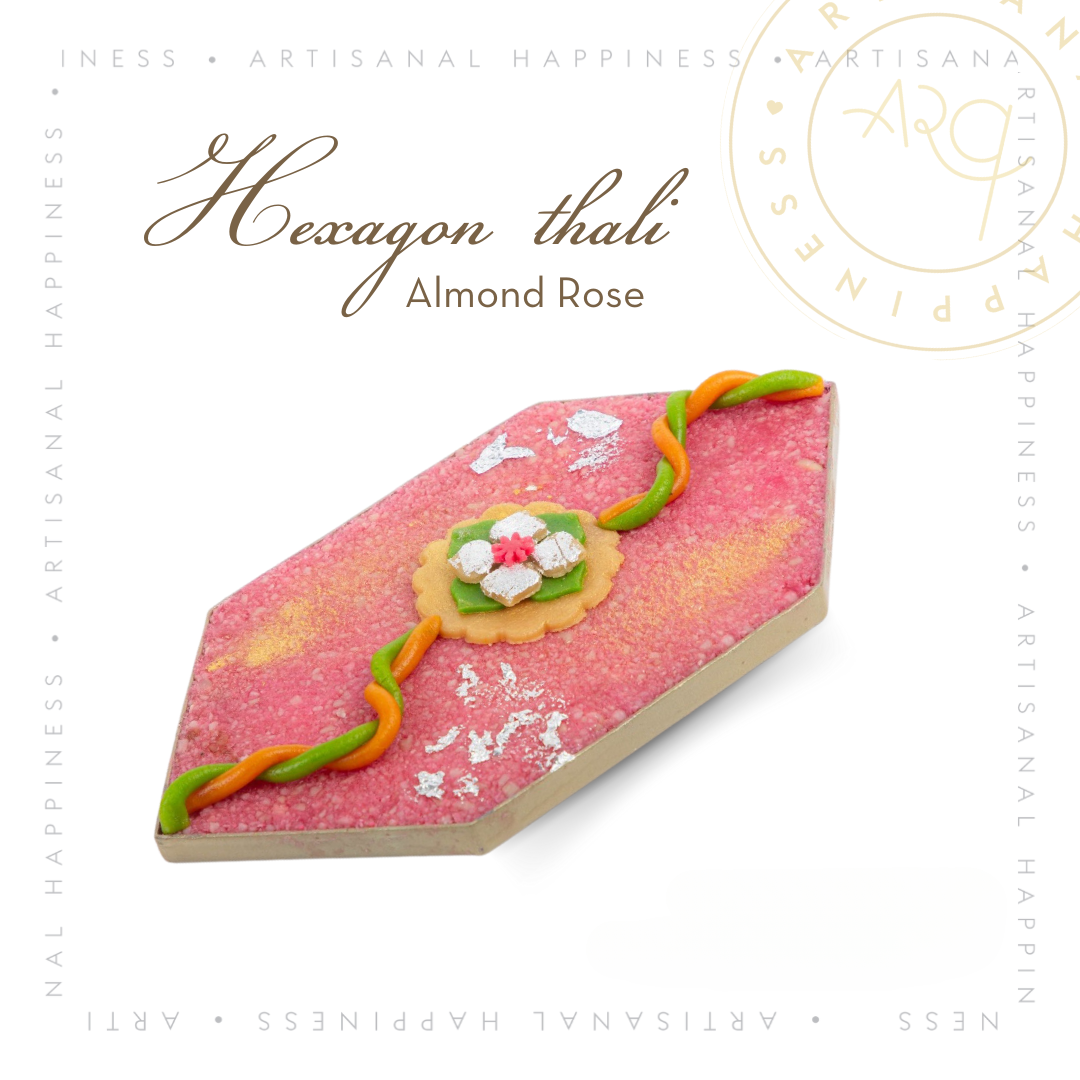 Hexagon Thali - Almond Rose